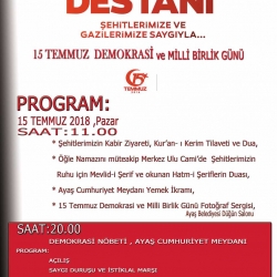 15 TEMMUZ DEMOKRASİ VE MİLLİ BİRLİK GÜNÜ