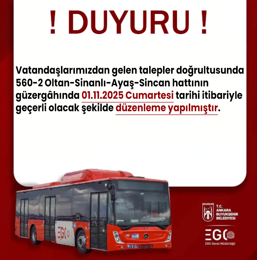 EGO GÜZERGÂH DÜZENLEMESİ