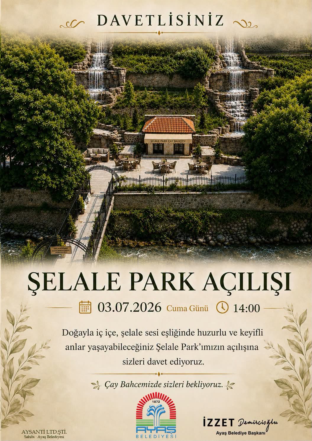 ŞELALE PARK AÇILIŞINA DAVETLİSİNİZ!